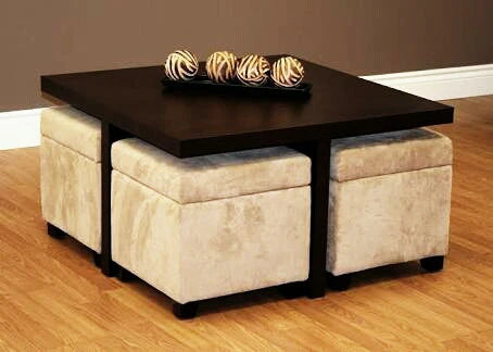 Toolpenta Coffee Table with 4 Stools