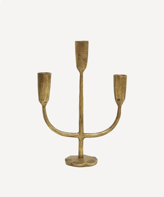 3 Stand Gold Candle Holder